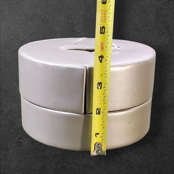 Wolf Designs Yin Yang Silver Round Jewelry Box Multi Compartment Travel Case - Picture 9 of 9